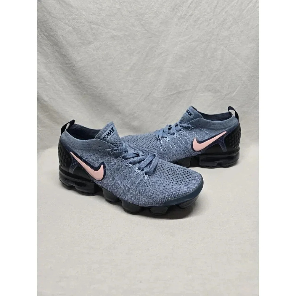 Nike Women's Air VaporMax Flyknit 2 Work Blue Crimson Tint 942843-401 Size 7